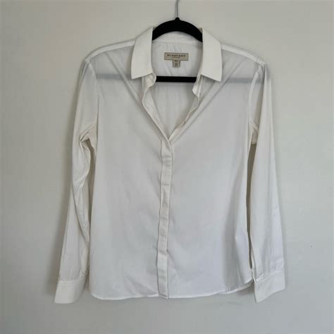 burberry basic white button down 495|white Burberry long sleeves.